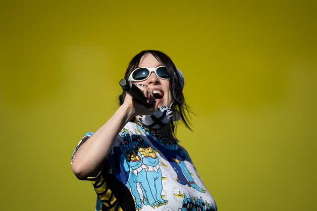 Billie Eilish performing on the Other Stage on the fifth day of the Glastonbury Festival at Worthy Farm