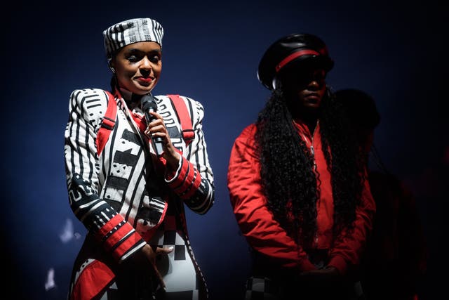 Janelle Monae performs on the West Holts stage at Glastonbury 2019