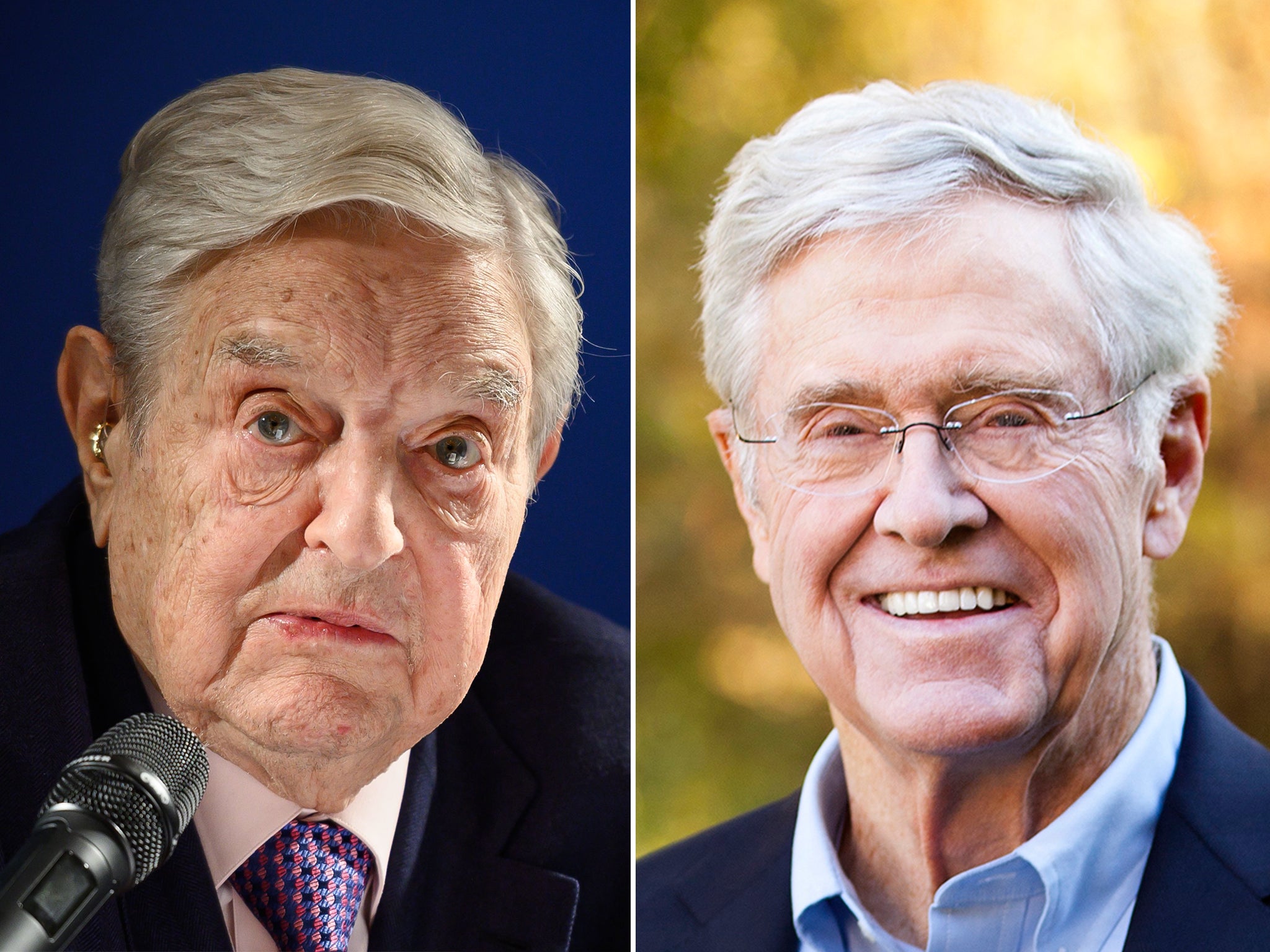 George Soros (L) and Charles Koch (R) have joined forces to launch a think tank