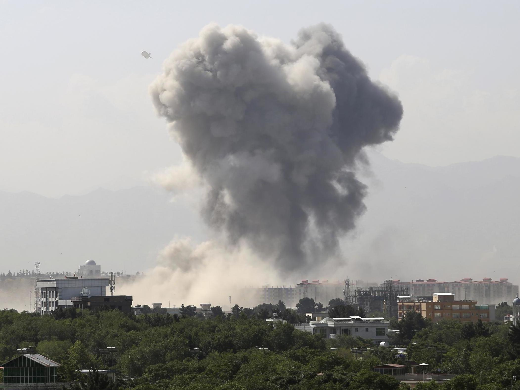 Powerful blast rocked Kabul on Monday morning before a group of militants opened fire on the Defence Ministry