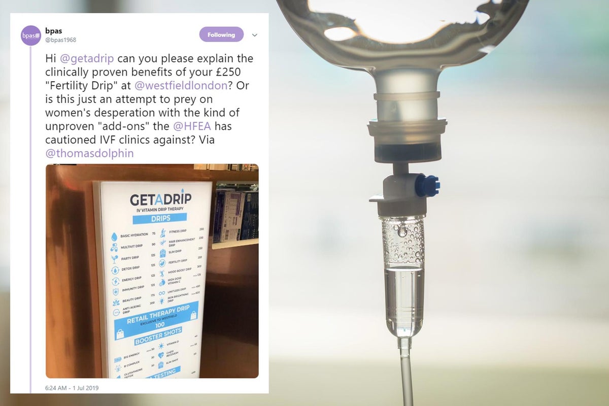 Get a Drip: Company sells £250 ‘fertility drips’ to women ‘to increase ...