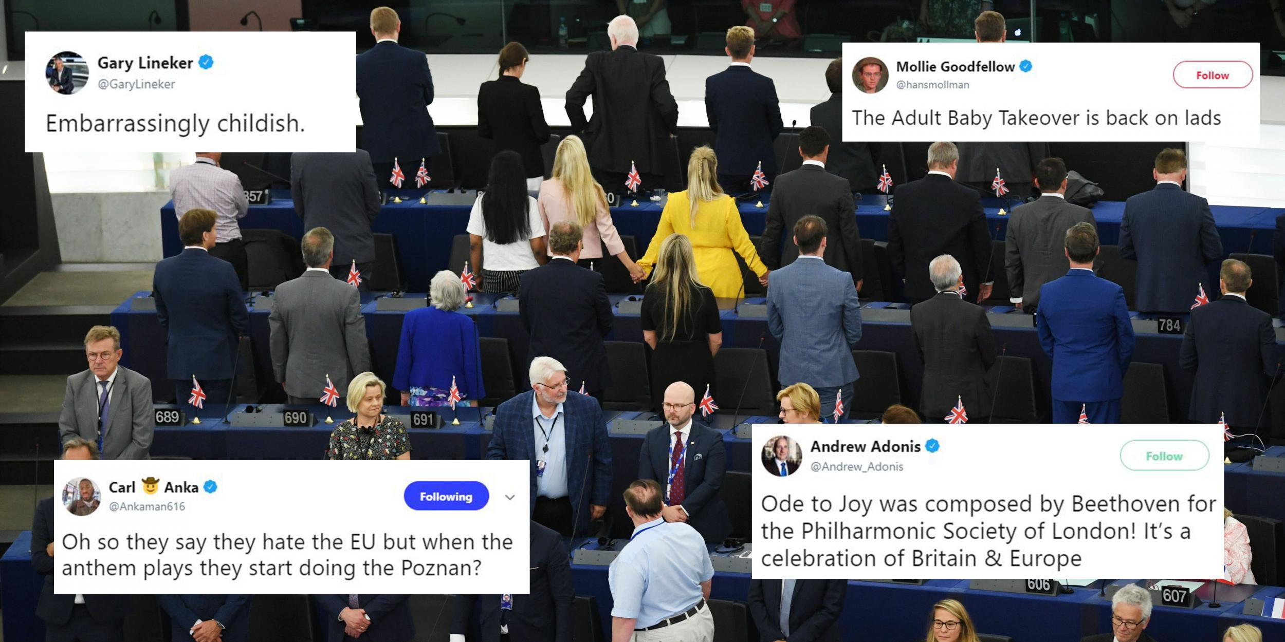 Brexit Party Meps Turn Their Back On European Anthem In Anti Eu Stunt