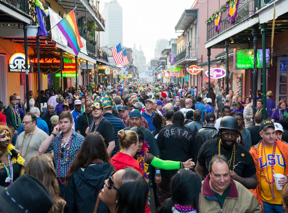 The famous Bourbon Street is one of the most overcrowded areas