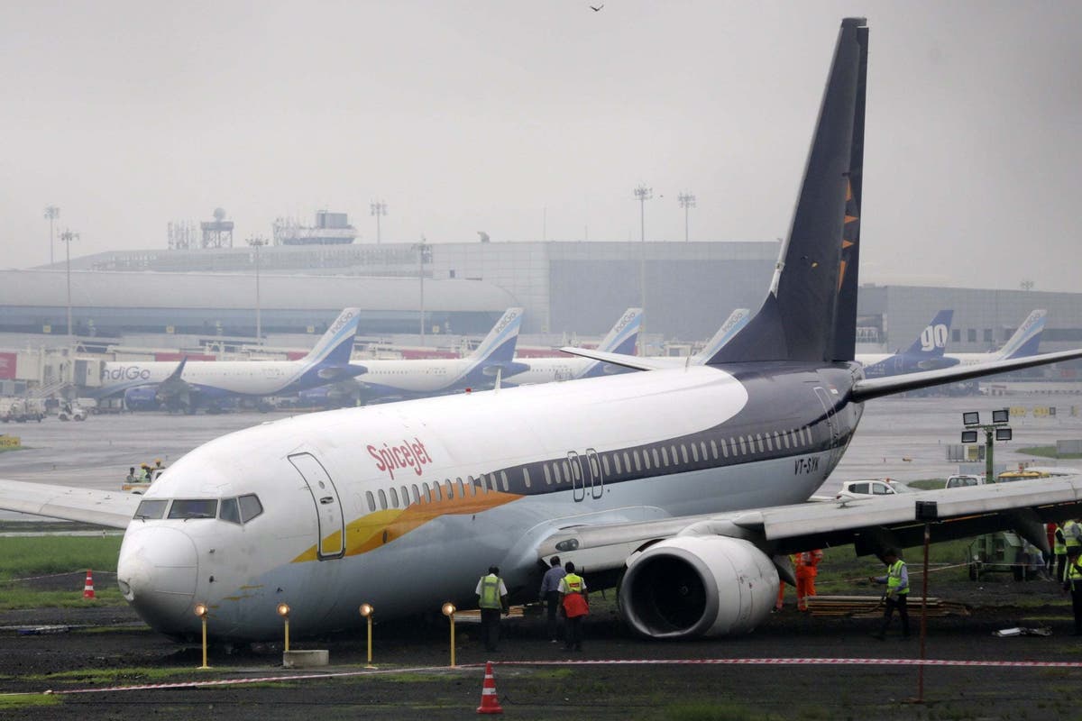 Aircraft skids off runway in heavy Mumbai rains