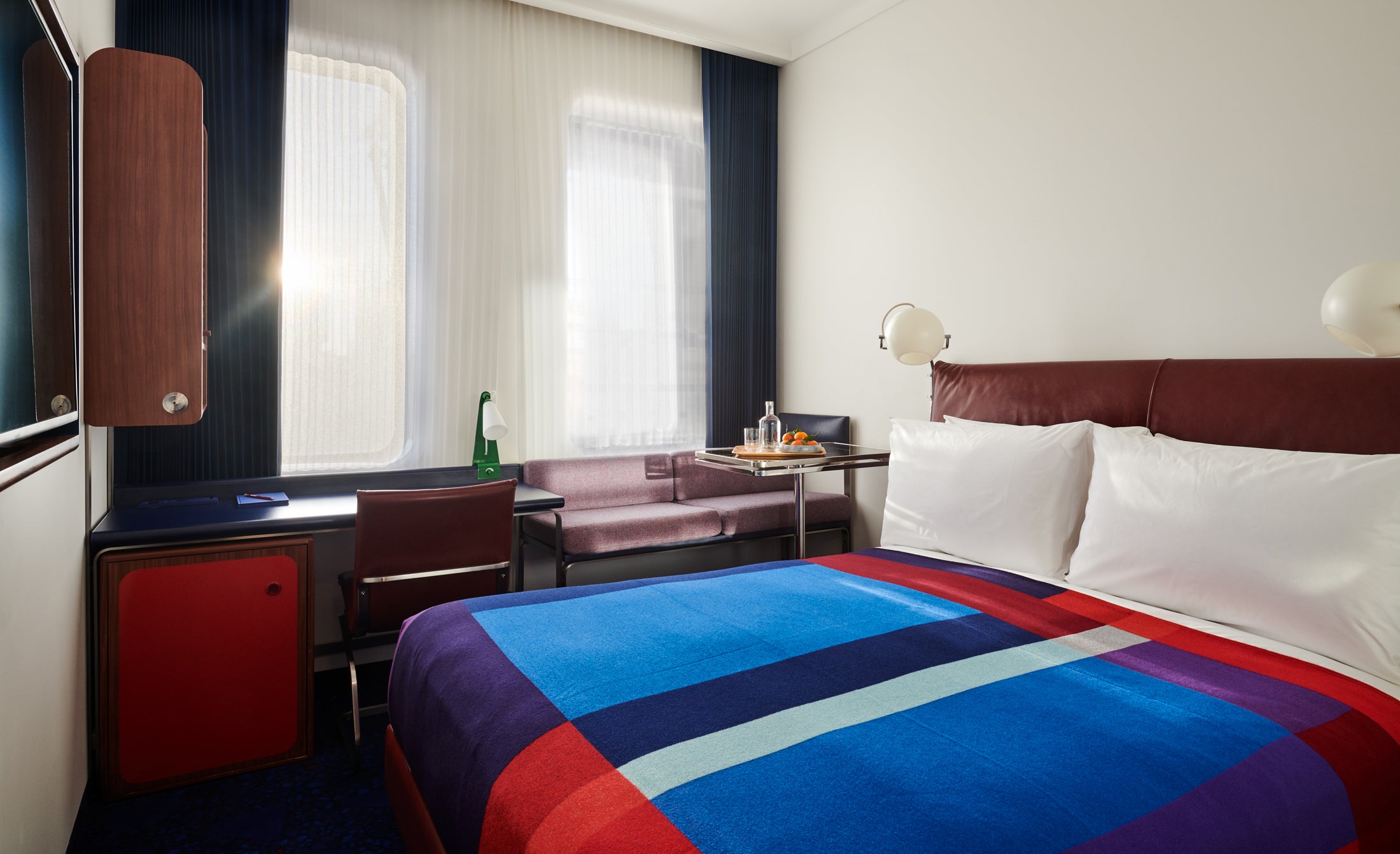 Pops of colour at this anything-but-standard hotel