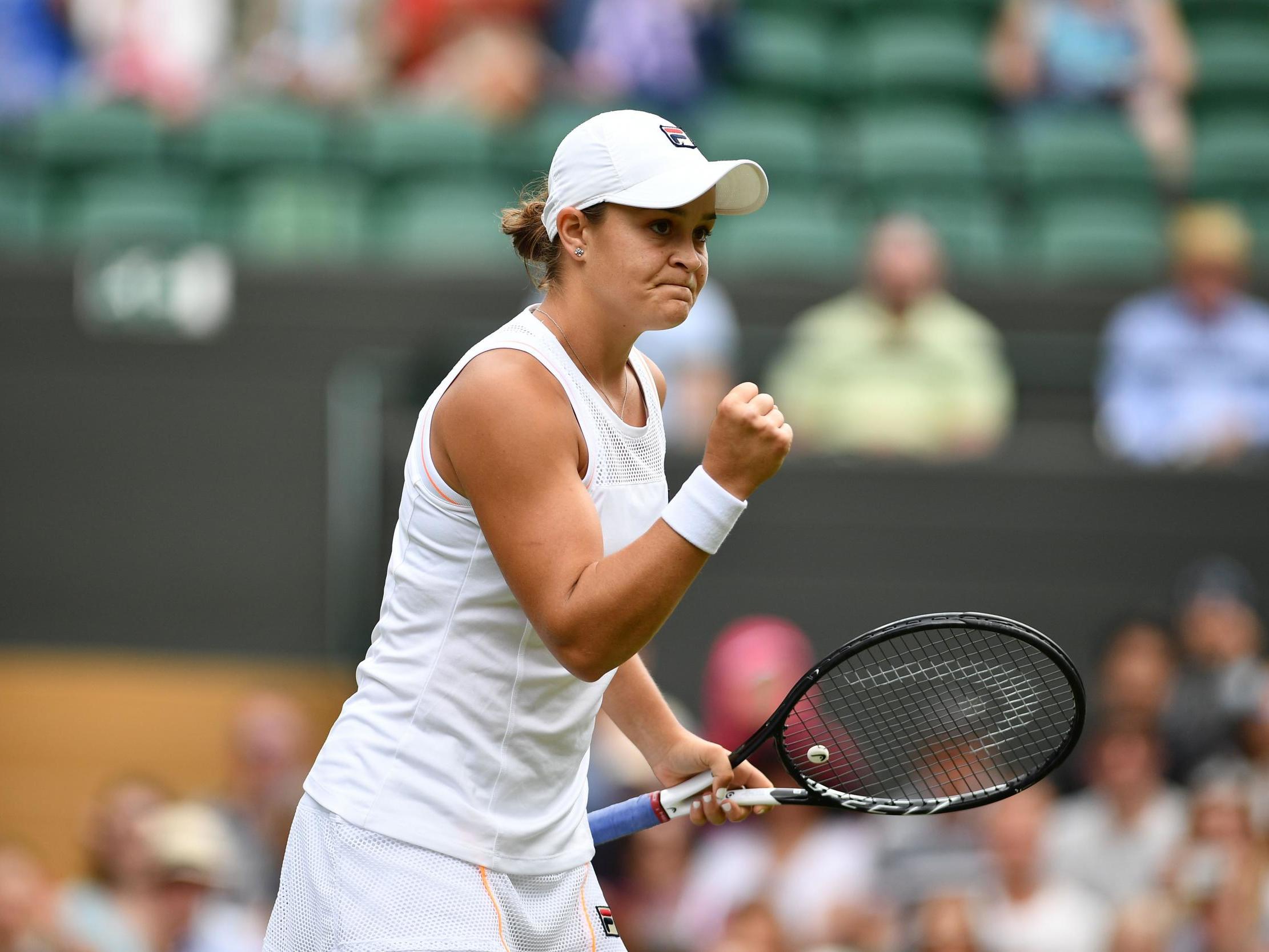 Ashleigh Barty plays at Wimbledon 2019