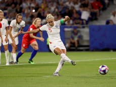 Houghton 'heartbroken' by penalty miss in World Cup semi-final defeat
