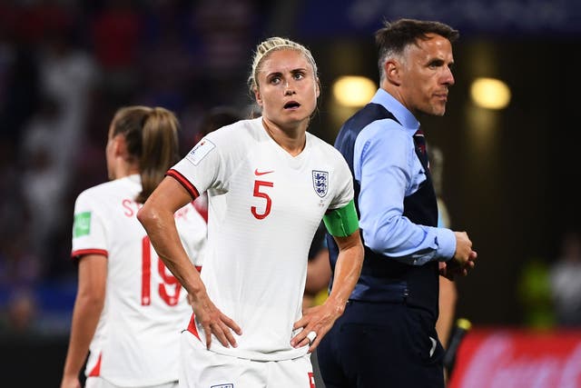 Steph Houghton reacts to England's semi-final defeat