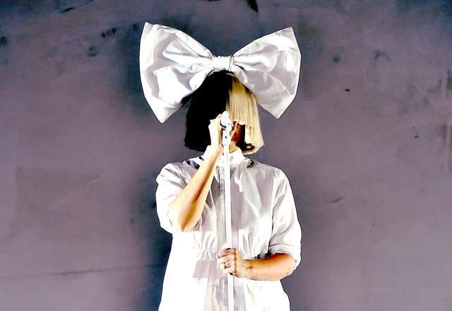 This image has been digitally filtered.) Singer Sia performs onstage during day 3 of the 2016 Coachella Valley Music & Arts Festival Weekend 1 at the Empire Polo Club on April 17, 2016 in Indio, California.