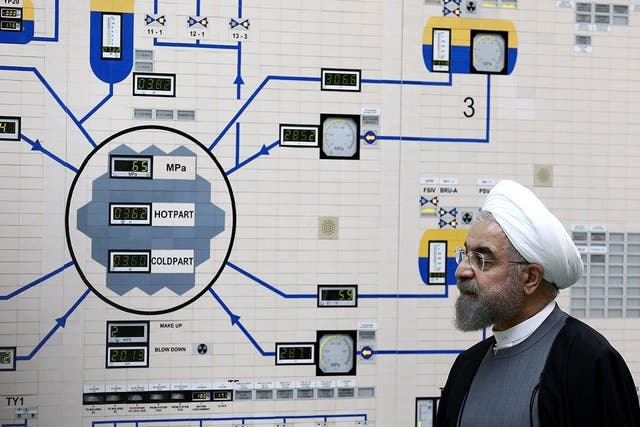 ranian President Hassan Rouhani visits the Bushehr nuclear power plant
