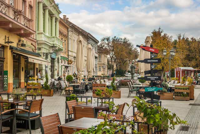 Baroque pastel-coloured townhouses line Novi Sad’s stately streets and squares