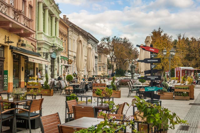 Baroque pastel-coloured townhouses line Novi Sad’s stately streets and squares