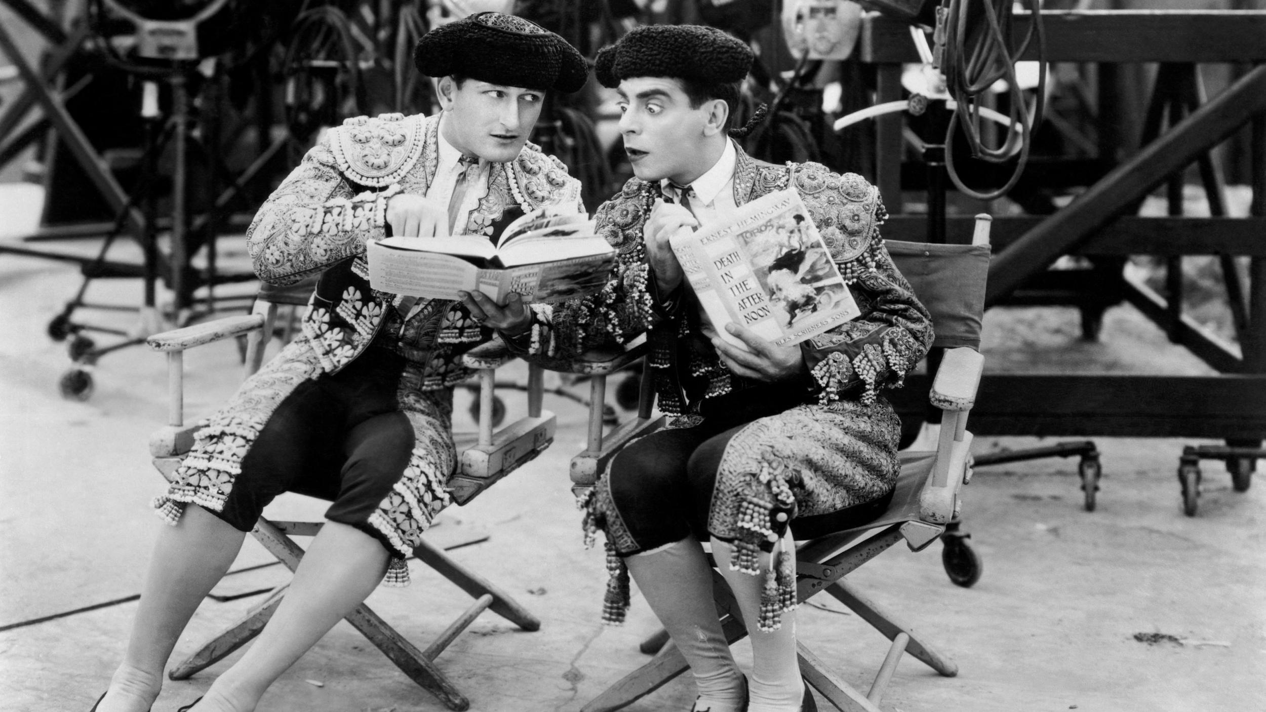 Franklin with Eddie Cantor on the set of ‘A Kid in Spain’