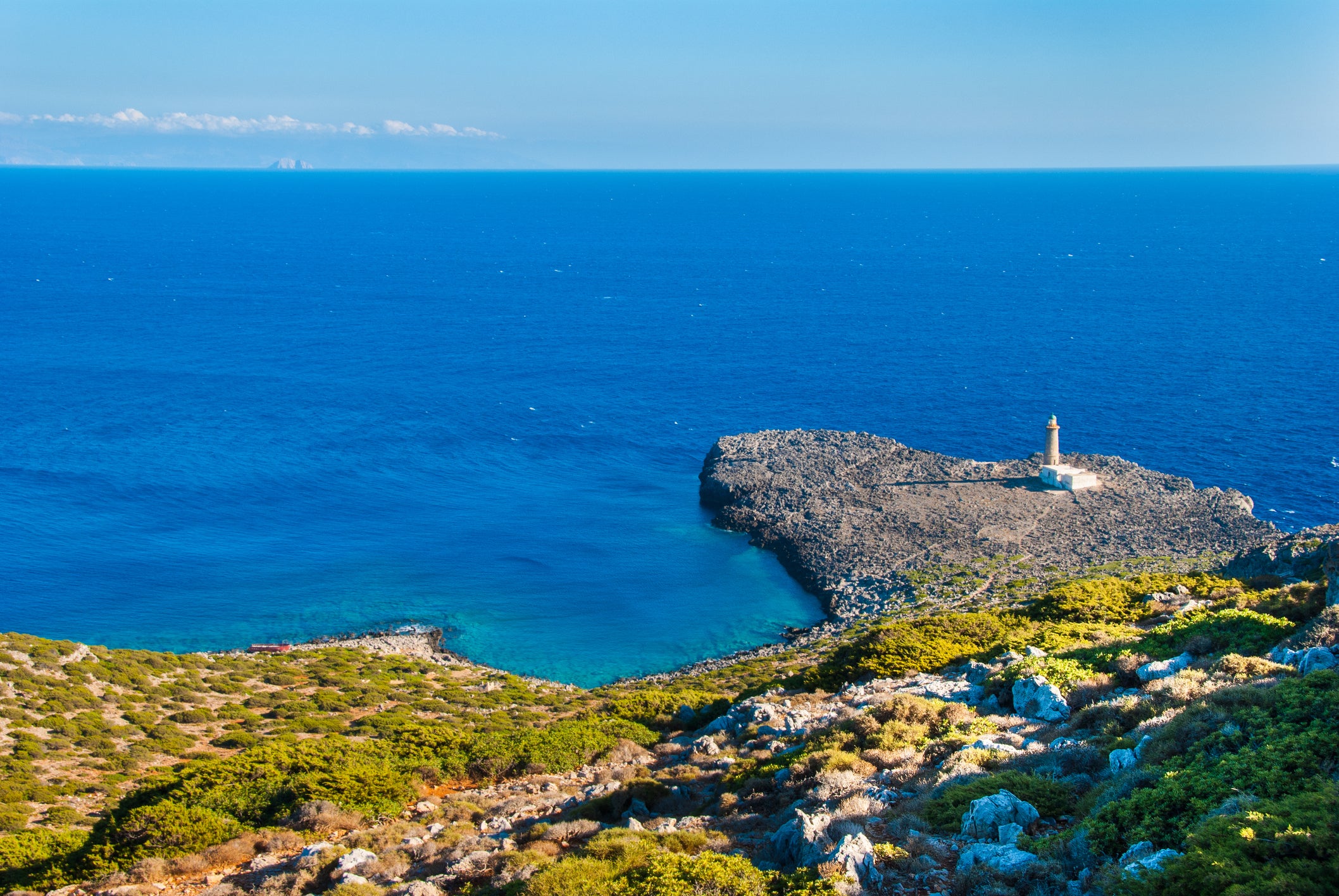 A lighthouse on the southern coast of Antikythera island