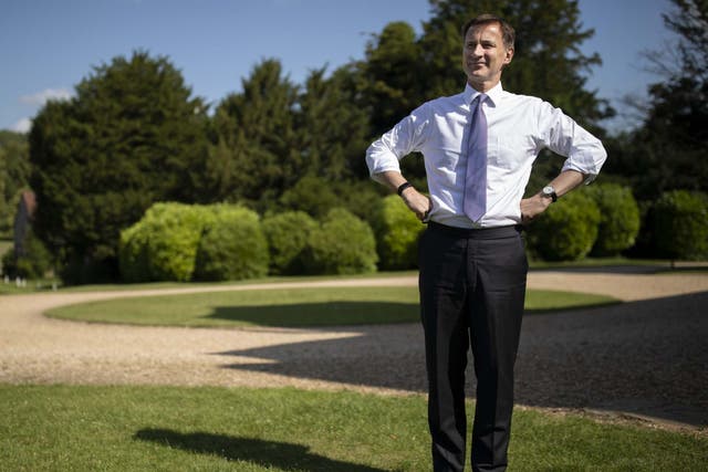 Jeremy Hunt waits to take questions from party members during a visit to Chawton House, in Alton, Hampshire, on 3 July 2019
