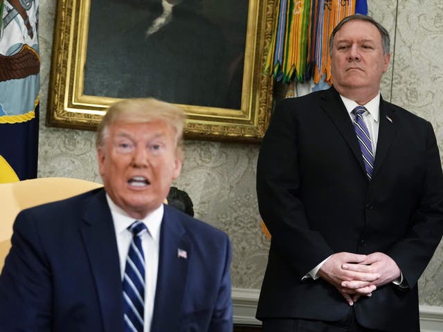 President Donald Trump and Mike Pompeo seek to justify military engagement with Iran