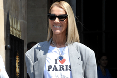 Celine Dion wears iconic Titanic necklace during Couture Fashion Week