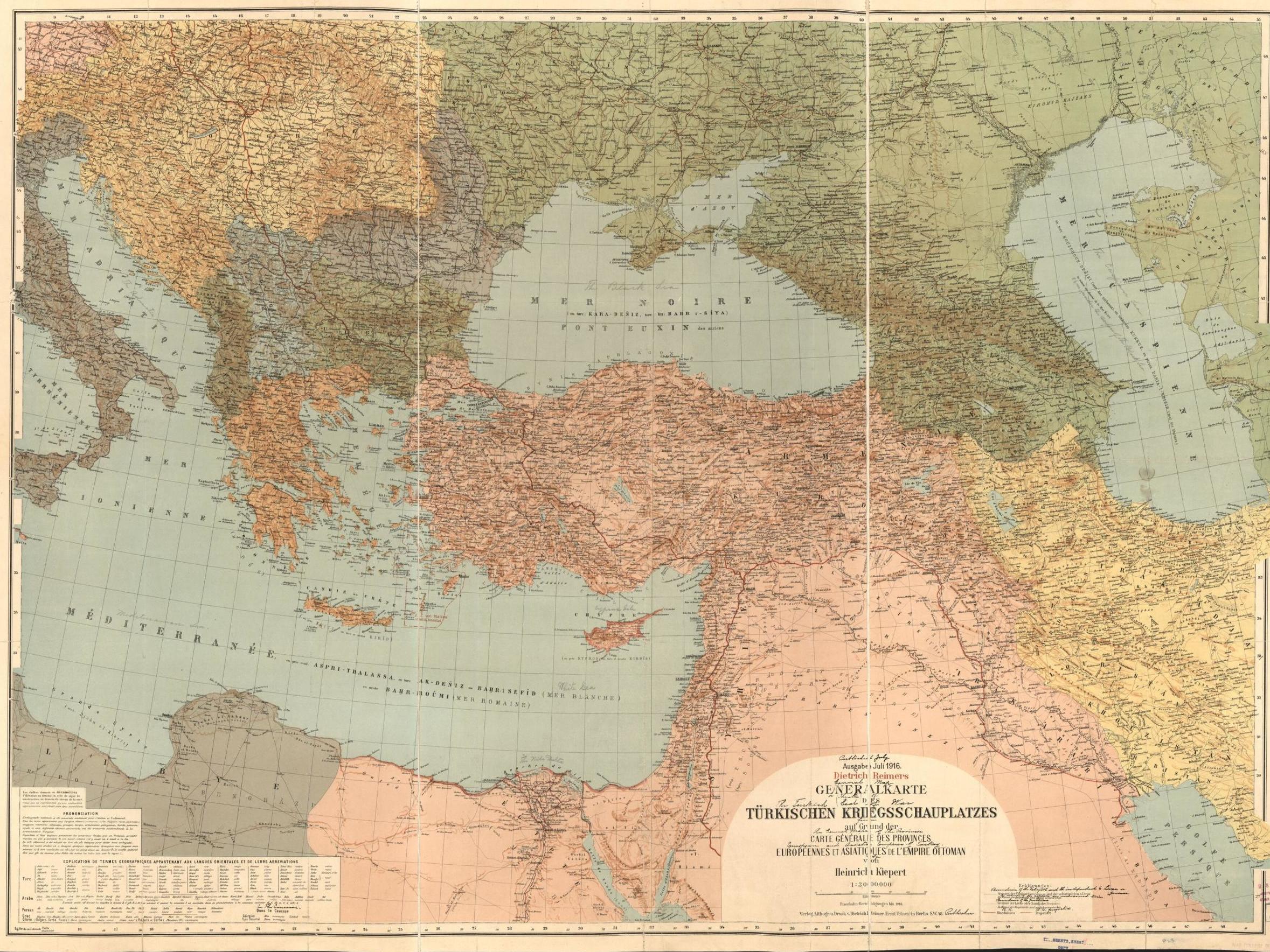 Heinrich Kiepert’s map of the Middle East from 1916