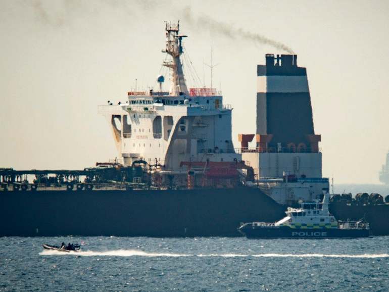 Port and law enforcement agencies, assisted by the Royal Marines, boarded the supertanker