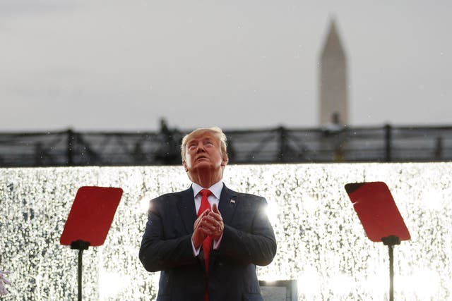 President Donald Trump at the Salute to America event on Independence Day