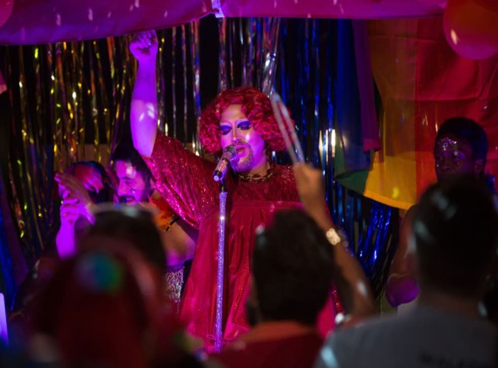 Drag queen Crystal Rasmussen in the EastEnders Pride episode