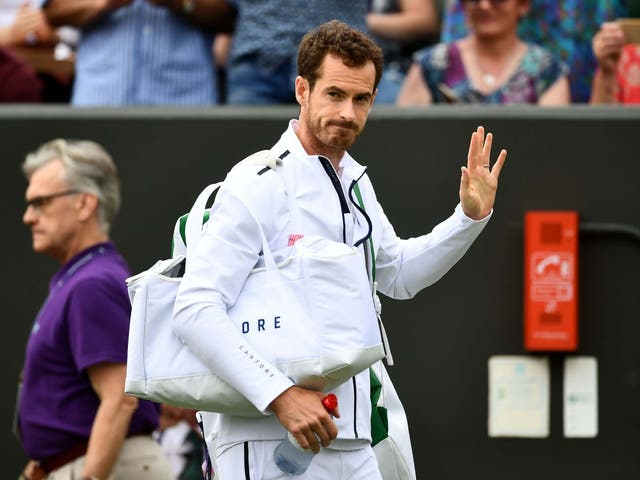 Andy Murray ahead of his men's doubles match
