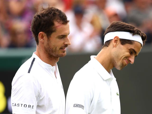 Andy Murray and Pierre-Hugues Herbert crashed out of the men's doubles on Saturday