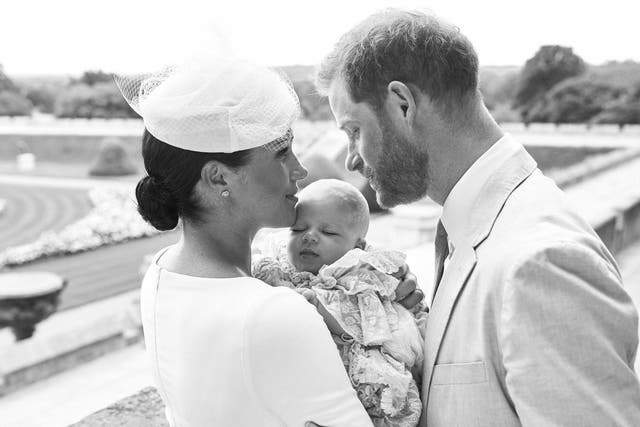 Harry and Meghan shared a black-and-white photo featuring their son Archie 