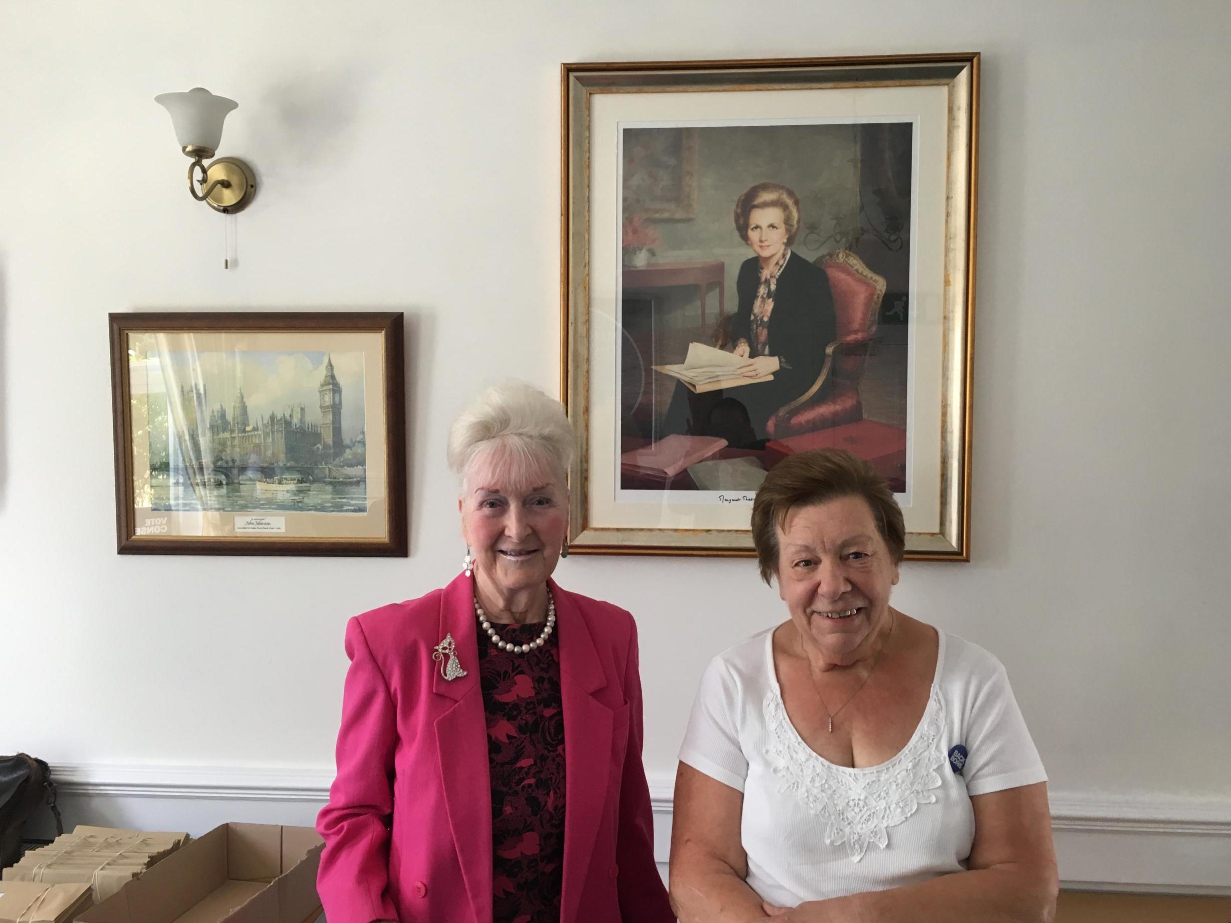 Linda Owen and Sue Connolly in Romford’s Margaret Thatcher House