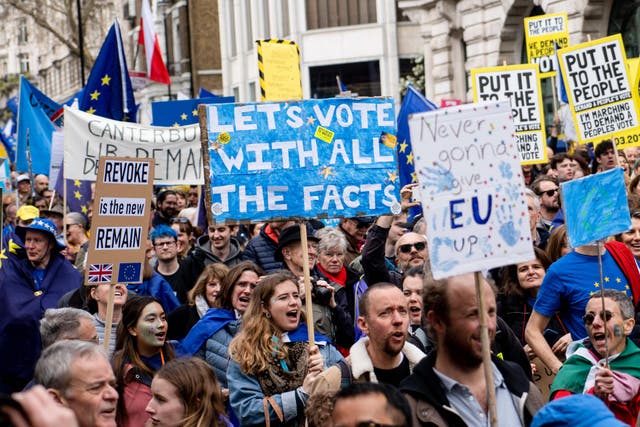 More referendum marches are planned for later this month, like the one pictured in March