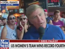 Fox News broadcast interrupted by US fans chanting 'f*** Trump'