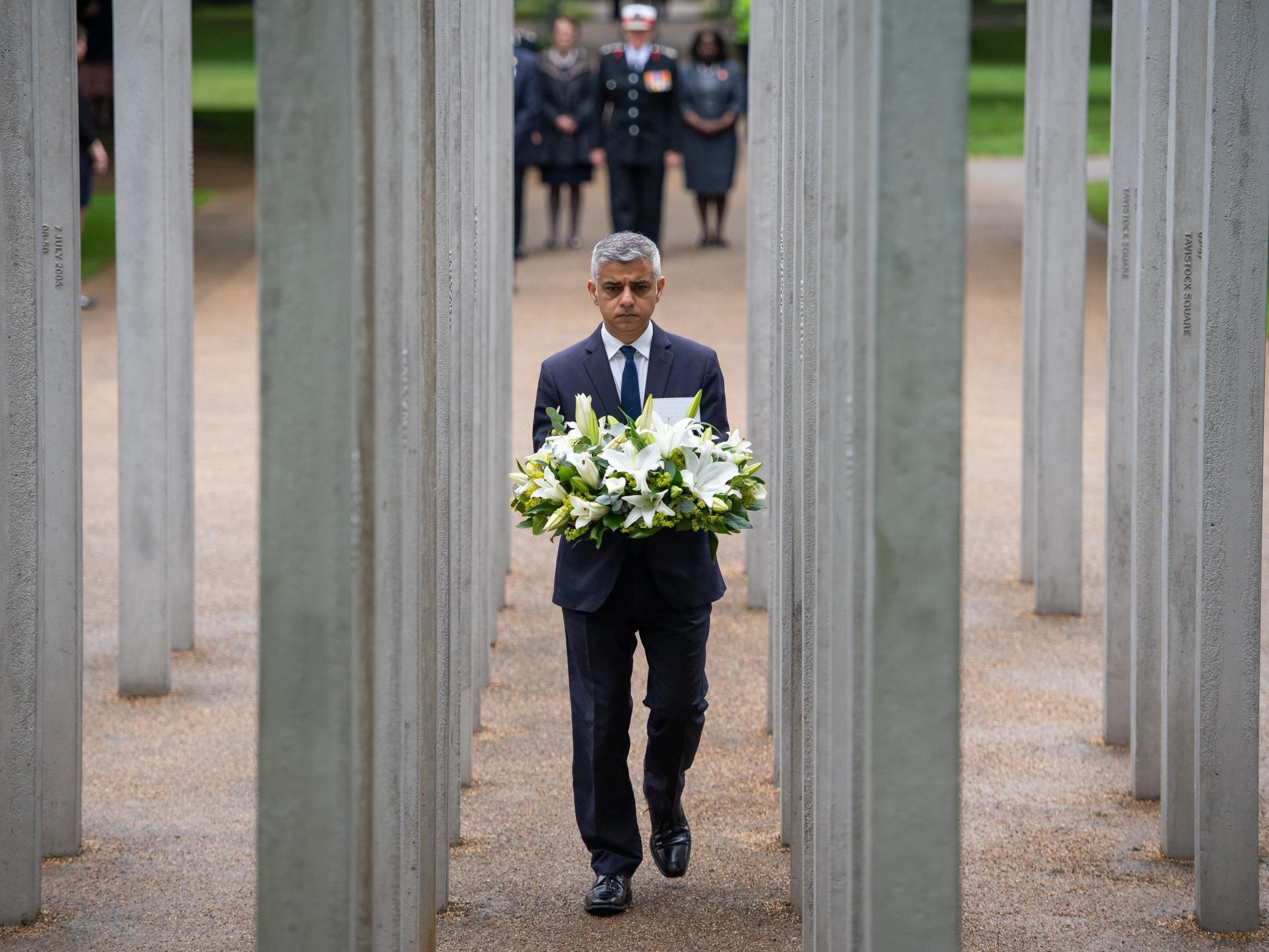 The Muslim mayor laid a wreath at a memorial event in the capital