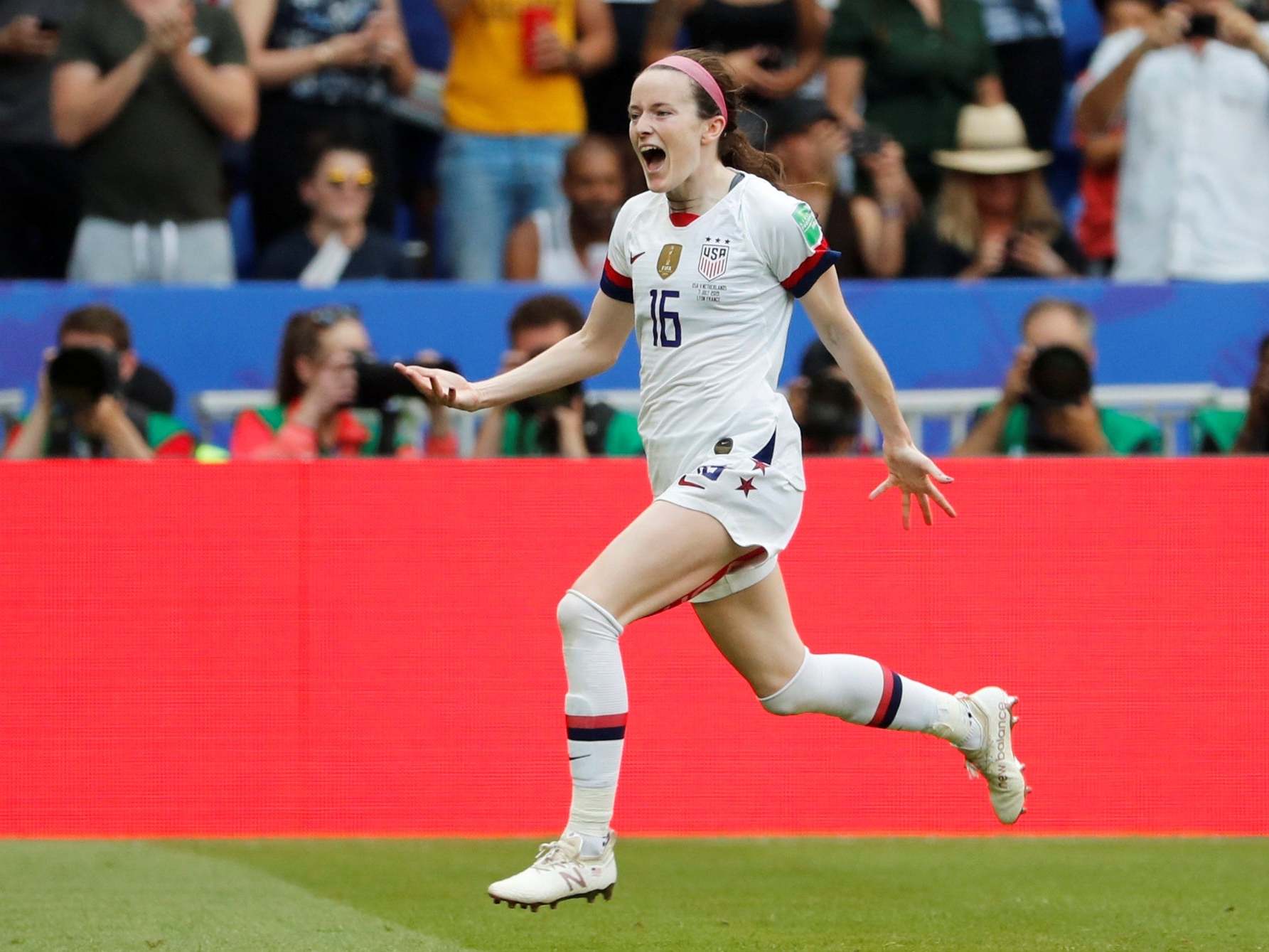 Rose Lavelle of the US celebrates