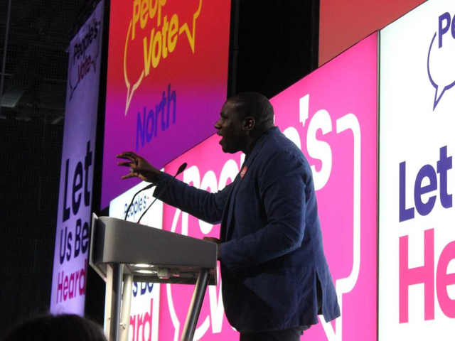 David Lammy at the People's Vote rally in Sunderland