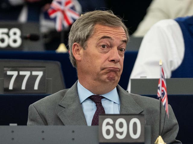 Nigel Farage MEP at the European Parliament in Strasbourg on 4 July