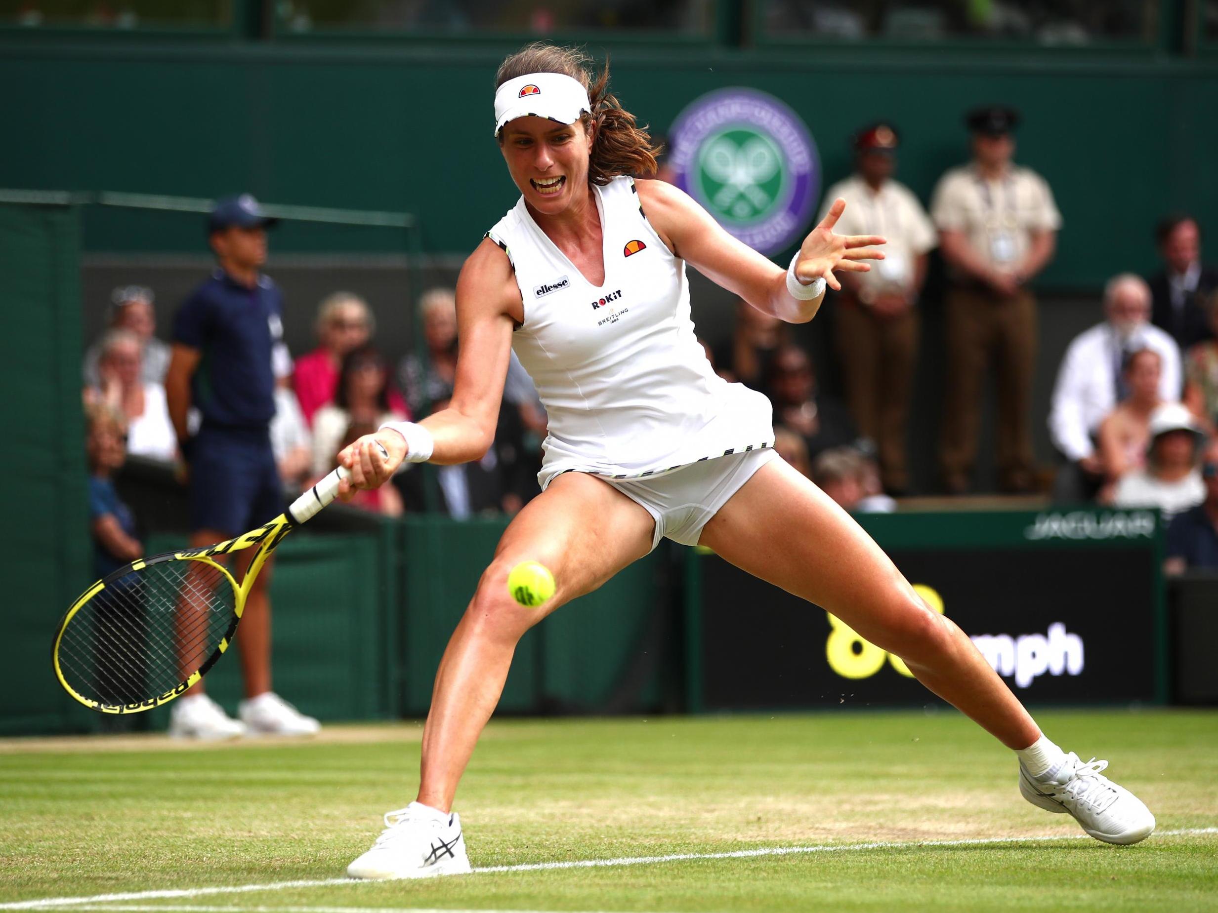 Konta in action during the first set