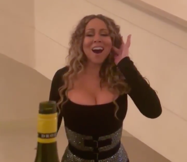 Mariah Carey takes part in the Bottle Top Challenge