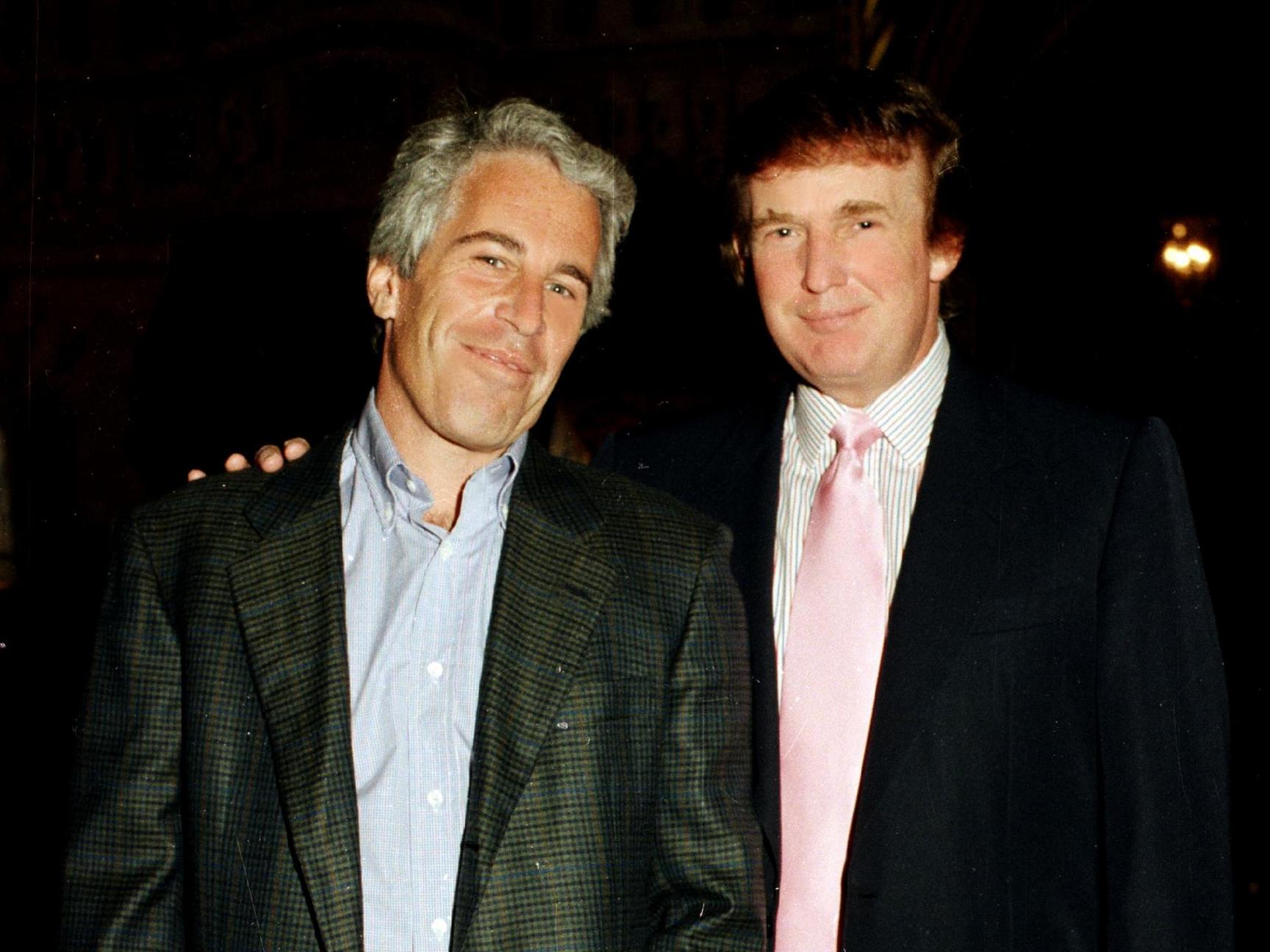 Donald Trump with the late paedophile Jeffrey Epstein