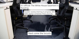 Trump's White House starts to leak as torrential rain hits Washington
