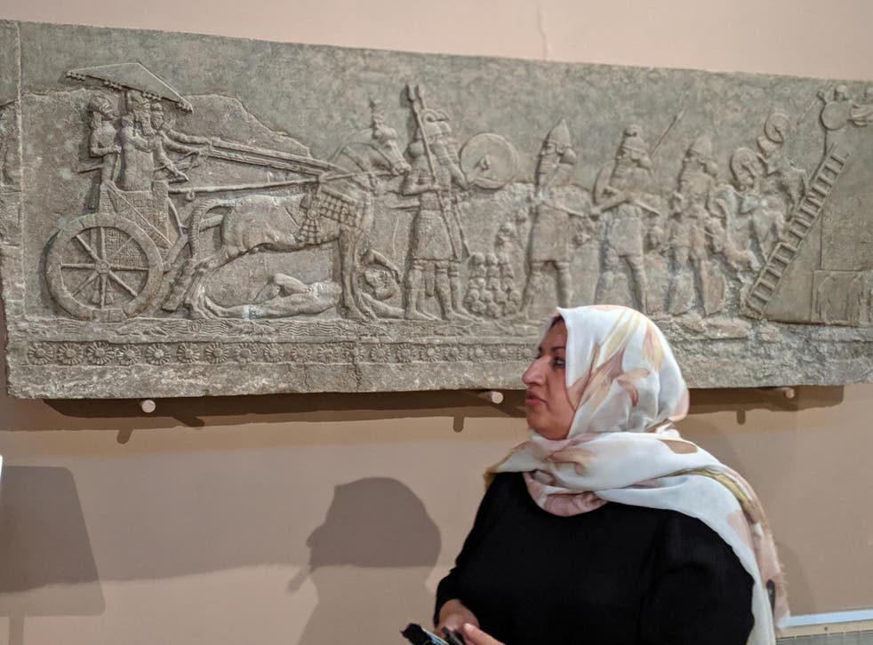Wafaa Hassan, head of the recovery department at the National Museum in Baghdad, Iraq