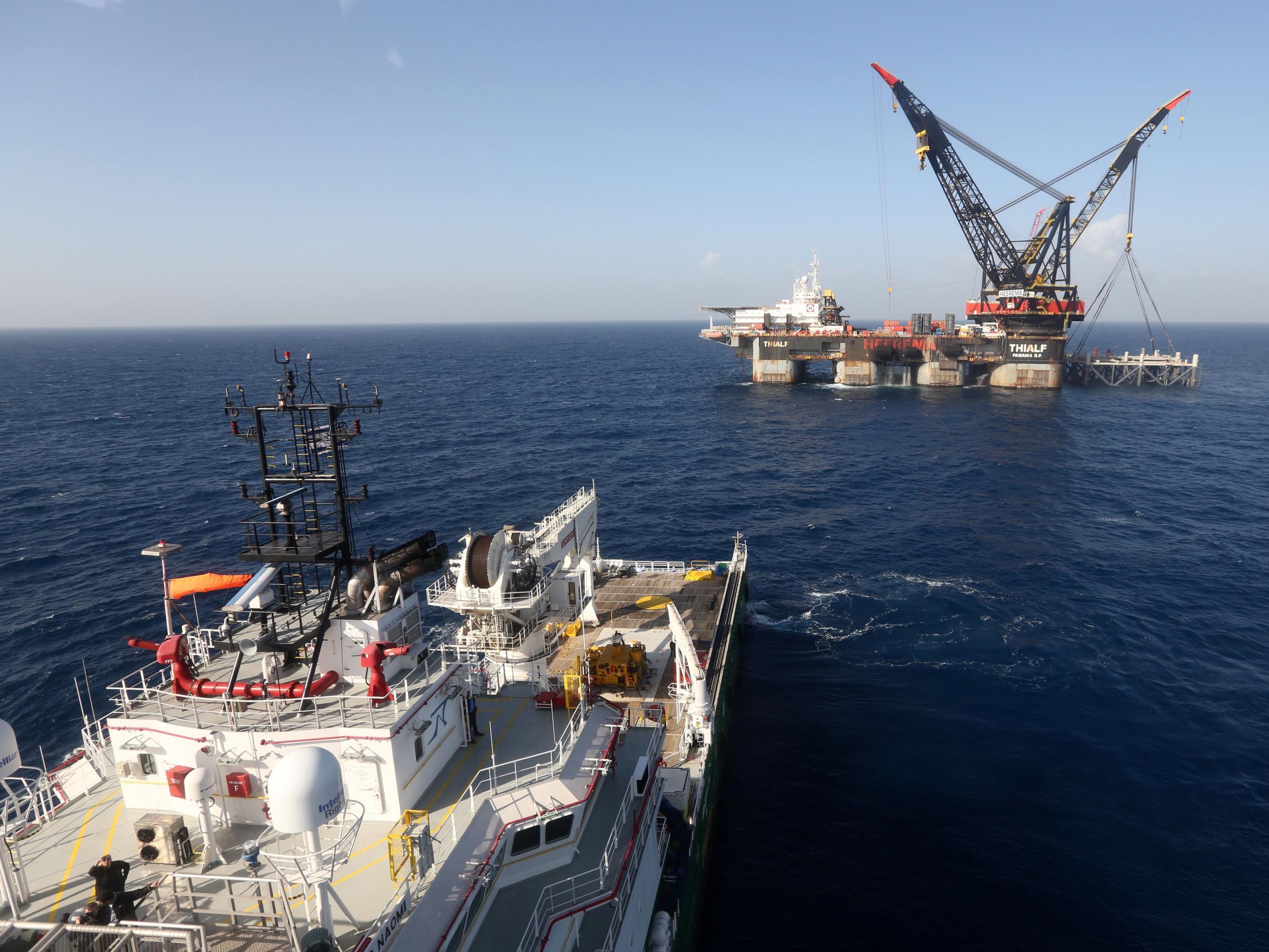 The Leviathan natural gas field, which is being reconstructed to connect to the mainland by the end of the year
