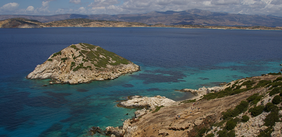 The islet ‘mini-mountain’ of Dhaskalio, off the Cycladic island of Keros