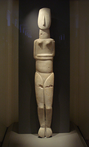The artistic genius of a 5,600-year-old ancient culture: this 1.5m-tall marble statue is the largest known example of Cycladic sculpture