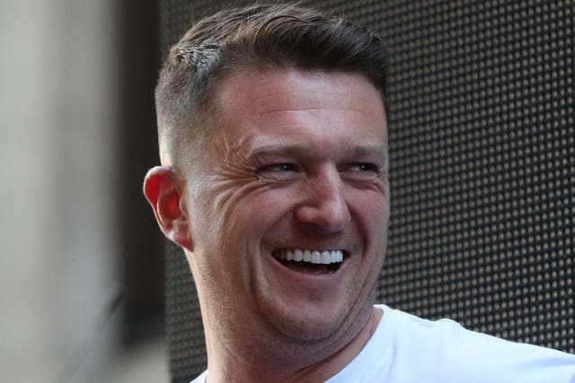 Tommy Robinson leaves the Old Bailey on 14 May 2019