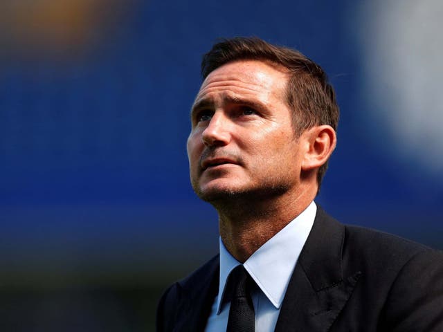 Frank Lampard looks on after being unveiled as the new Chelsea boss