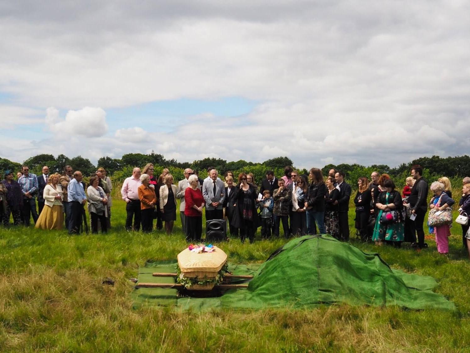The green funeral of Sally Pollard at Dale Hill natural burial ground in Derbyshire
