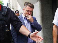 Tommy Robinson’s supporters erupt as he is jailed for contempt
