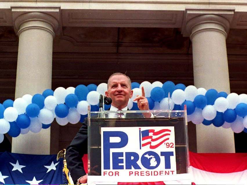 Perot campaigns for the top job in 1992