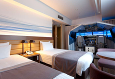 Japanese hotel opens room with flight simulator for aviation geeks