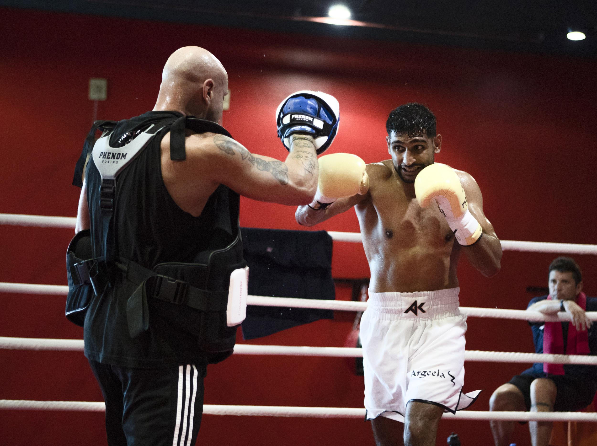 Amir Khan in training for his fight in Jeddah